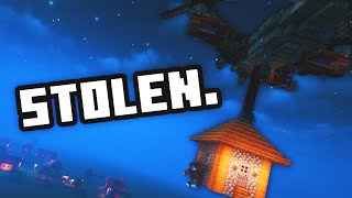 I Stole a House Using a WORKING HELICOPTER in Minecraft  Clockwork [upl. by Eimerej]