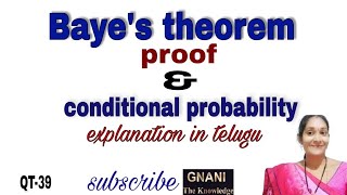 Bayes theorem Conditional probability Gnani the knowledge [upl. by Ahsitra]