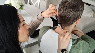 ASMR Detailed Neck Examination amp Hair Trimming [upl. by Podvin]