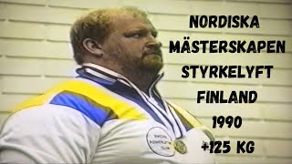 Yngve Gustafsson Nordiska Mästerskapen styrkelyft 125 kg klassen Finland 1990 [upl. by Godiva]