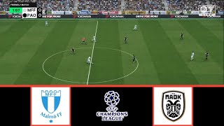 MALMO FF VS PAOK  UEFA CHAMPIONS LEAGUE 20242025  FOOTBALL LIFE 2024 [upl. by Harihs]