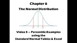 Chapter 6 Normal distribution percentile examples Video 5 of 5 [upl. by Heber131]