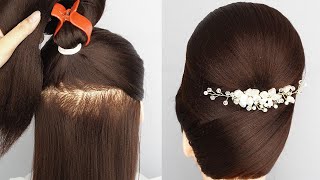 Beautiful Updo Hairstyle Using SMALL Clutcher Hairstyle  Easy BUN Hairstyle For Ladies For Prom [upl. by Pontus417]