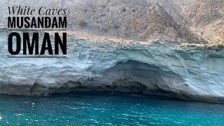 White Caves Musandam Dibba Oman  Limestone Rocks Musandam  View from Dibba Dhow Cruise [upl. by Adelaida587]