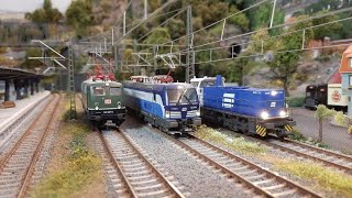 Fahrbetrieb auf meiner H0 Modellbahn quotAltenburg am Elbtalquot  Februar 2021  jetzt mit Oberleitung [upl. by Esilanna]