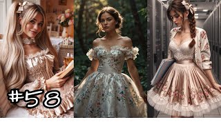 1440p Silk Satin Dresses Skirts Poofy Ball Gowns amp Bridal Dresses  AI Lookbook [upl. by Ellerret]