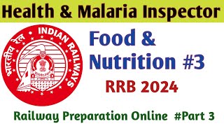 Health and Malaria Inspector Food and Nutrition RRB 2024 Health sanitary inspector Preparation [upl. by Ytissahc]