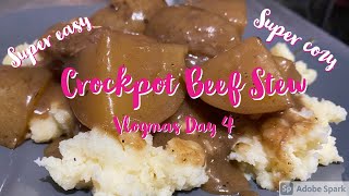 Vlogmas Day 4 Super Easy Crock Pot Beef Stew [upl. by Cordeelia]