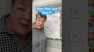 Homophones Poor  Pour and Pore grammar englishlearnenglish easyenglish homophones [upl. by Hennebery]