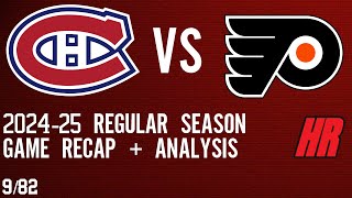 Montreal Canadiens vs Philadelphia Flyers  Habs 202425 Season Recap  Episode 9  Harry Rice [upl. by Kissee]