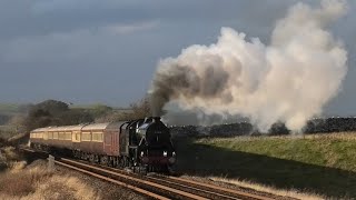 LMS Stanier Black 5 45212 Charges over Shap amp the S amp C 261024 [upl. by Airdni633]