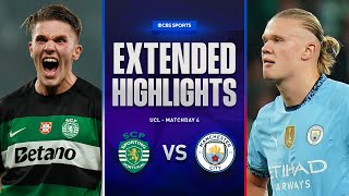 Sporting CP vs Man City Extended Highlights  UCL League Phase MD 4  CBS Sports Golazo [upl. by Aicirtak279]