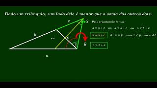 Demonstração Dado um triângulo um lado dele é menor que a soma dos outros dois [upl. by Akemor]