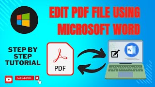 How to Edit PDF Files using Microsoft Word  StepbyStep Tutorial [upl. by Gusba]