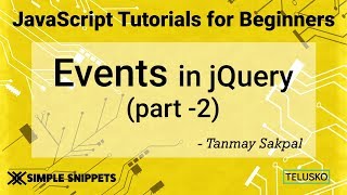 40 Events in JQuery Part 2 [upl. by Lewes]