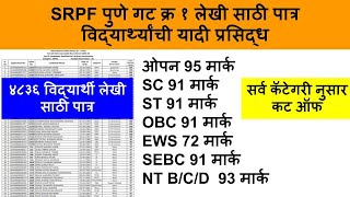 SRPF ground Mark Details  srpf group 1 cut off  srpf cut off 2024 [upl. by Gathers]