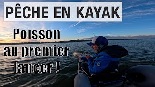 Pêche du BAR en Kayak  Attaqué dès le premier lancer [upl. by Smail]