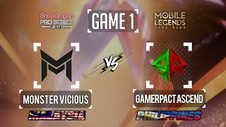 MONSTER VICIOUS vs GAMERPACT ASCEND GAME 1 PHILIPPINES vs MALAYSIA  ESL SNAPDRAGON PRO SERIES [upl. by Jacynth]