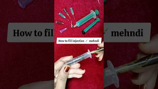 How to fill Injection💉Syringe Mehndi Cone injection heena cone mehndi injectionmehndi [upl. by Anneis]