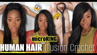 😱 My First MICRORING Human Hair Crochet Install  NO LEAVEOUT  BRAIDLESS  MARY K BELLA [upl. by Ahsaela]