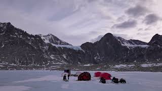 Evening chores basecamp at Lake Untersee Antarctica [upl. by Yhtuv]