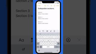 How to create collapsible sections in the iOS 18 Notes App on iPhone Apple iphone iphonetricks [upl. by Sosna479]