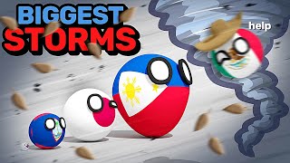 COUNTRIES SCALED BY STORMS  Countryballs Animation [upl. by Birk]