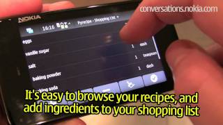 Nokia N900  Pyrecipe Demo [upl. by Gillead]