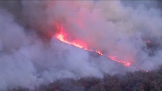 Aerial view of grass fire near Prue and Hominy [upl. by Raddy]