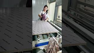 Glassmagnesium boardcalcium silicate board hot gluing laminating filmmetalleather machine cnc [upl. by Grimona]