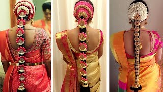 Indian Bridal Hairstyles  Wedding Hairstyles Step By Step  Bridal Bun and Bridal Plait Hairstyles [upl. by Sedlik]