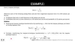 week 14 A IIR filter Design AND Bilinear Transformation Frequency Wrapping [upl. by Allemap]