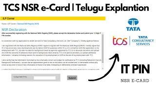 TCS NSR eCard IT PIN Explanation in Telugu  TCS 2022  TCS Next Steps  National Skill Registry [upl. by Adnoek]