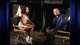 Laura Harrier Interview On BlacKkKlansman Working With Spike Lee and Favorite OnSet Moment [upl. by Cired]