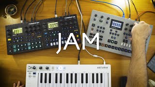 Elektron Jam using Digitakt Digitone Analog Four via Overbridge 2 plus Summit and live vocals [upl. by Smitt]