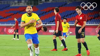 🇧🇷 Brasil venció a 🇪🇸 España 21 y ganó el oro en fútbol  Tokio2020 Highlights [upl. by Philoo]