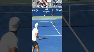 Rune vs Khachanov Practice Gets HEATED🔥 [upl. by Euqinommod]