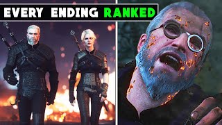 Witcher 3  All 15 Endings Ranked WORST to BEST [upl. by Ahseniuq]