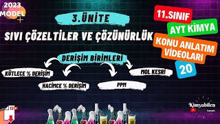 DERİŞİM BİRİMLERİ KONU ANLATIMI VE SORU ÇÖZÜMÜ  11SINIF KİMYA  AYT KİMYA [upl. by Messere]