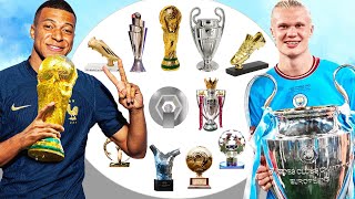 Kylian Mbappe Vs Erling Haaland All Trophies amp Awards [upl. by Nomor]