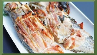 Forelle vom Grill im Speckmantel  gegrillt  Rezept einfach mit Bacon [upl. by Josy]