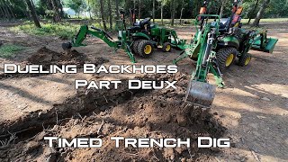 Dueling Backhoes Part 2  More work and more fun [upl. by Annayehc]