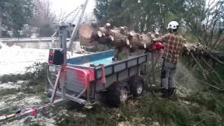 Loading the versa trailer with logs [upl. by Asik]