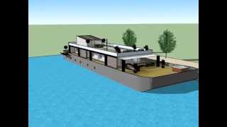 Transformation of an Old Barge into a quotModern Luxury Houseboatquot Amsterdam  Grand Design [upl. by Innaig579]