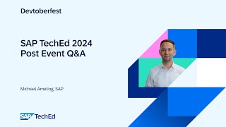 🟡SAP TechEd 2024 Post Event QampA with Michael Ameling [upl. by Tristram802]