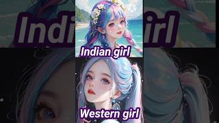 Indian girl vs Western girl comments trainding video viral short song [upl. by Enirok]