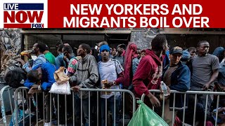 New York City Migrants Protesters take over AOC news conference  LiveNOW from FOX [upl. by Yrahcaz]