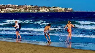 Gran Canaria Maspalomas to Playa del Ingles Beach Walk January 2020 [upl. by Vincenta51]