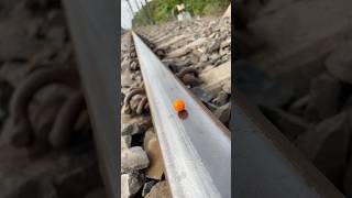 Train vs orange ball 🍊shorts train orange ball viralvideo [upl. by Atinaw]