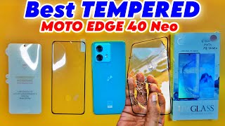 Best Tempered Glass For Moto Edge 40 Neo  Curved Display Phones [upl. by Aleacem464]